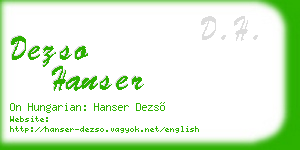 dezso hanser business card